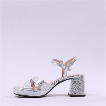 Wonders Zaida Platform Block Heel Sandal - Silver